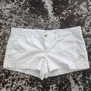 White Eyelet Juniors Shorts